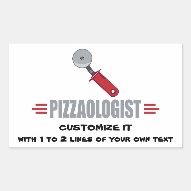 Funny I Love Pizza Rectangular Sticker (Front)