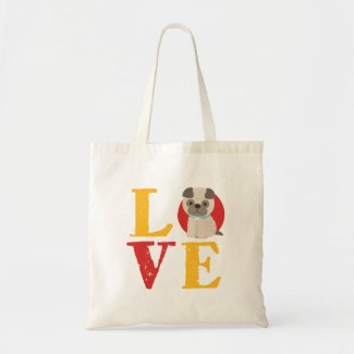 Funny I Love Pug I Heart My Dog Puppy Lover