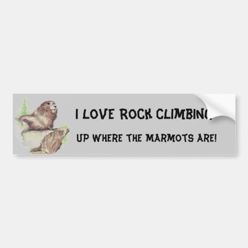 Funny I love Rock Climbing Sport Marmot Nature Bumper Sticker