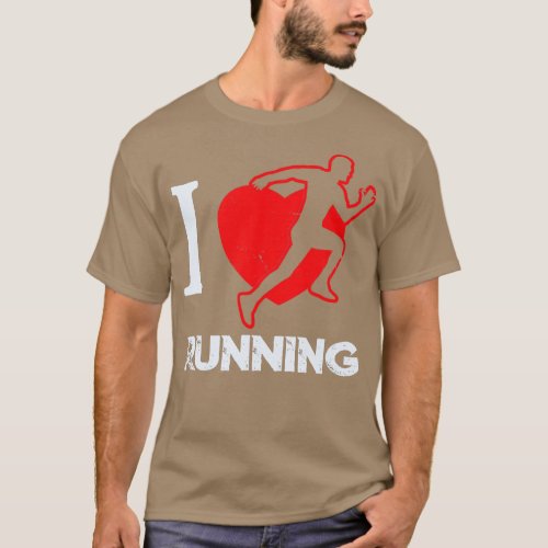 Funny I Love Running Athletics I Heart Running  Jo T_Shirt