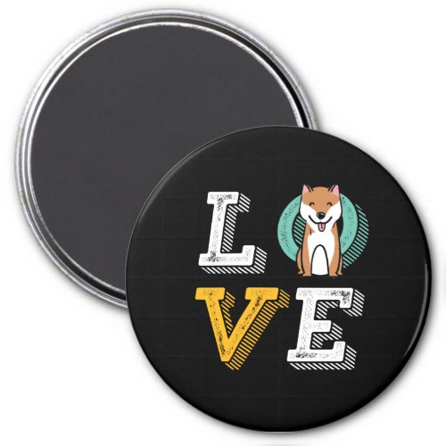 Funny I Love Shiba Inu I Heart My Dog Puppy Lover Magnet