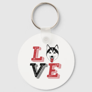 Funny I Love Siberian Husky I Heart My Dog Lover Keychain