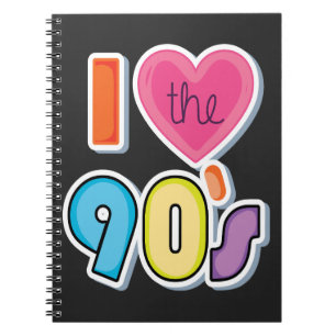 Funny I Love The 90's, 1990's Theme Party  Notebook