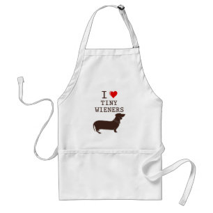 Funny I Love Tiny Wiener Dachshund Adult Apron