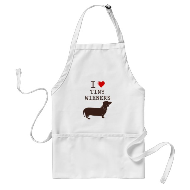Funny I Love Tiny Wiener Dachshund Adult Apron (Front)