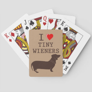 Funny I Love Tiny Wiener Dachshund Dog Poker Cards