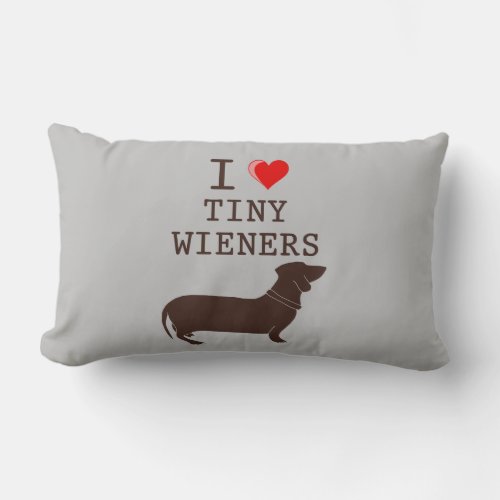 Funny I Love Tiny Wiener Dachshund Lumbar Pillow