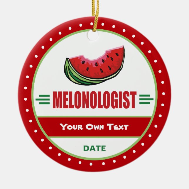 Funny I Love Watermelon Ceramic Ornament (Front)