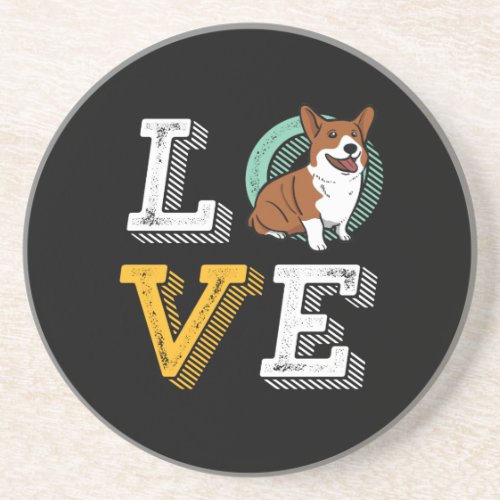 Funny I Love Welsh Corgi I Heart Dog Puppy Lover Coaster