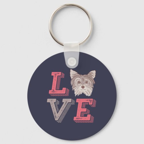 Funny I Love Yorkshire Terrier I Heart Dog Lover Keychain