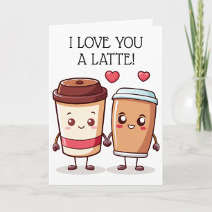 Funny I Love You A Latte Letterpress Thank You Card