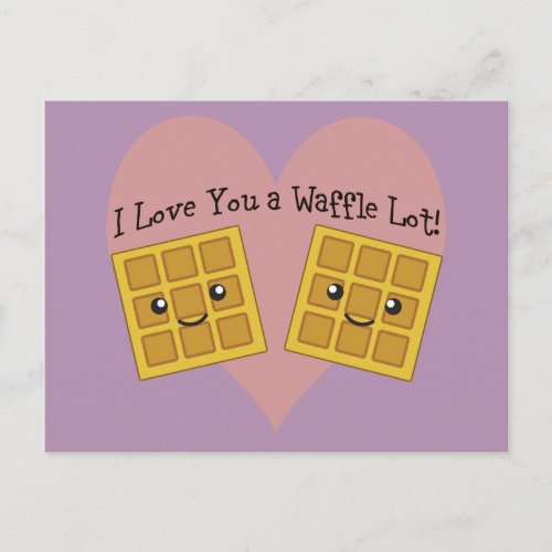 Funny I Love You A Waffle Lot Cute Kawaii Waffles Postcard