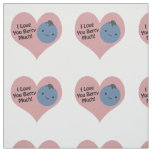 Funny I Love You Berry Much  Cute Kawaii Blueberry Fabric