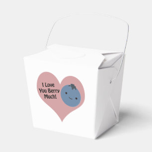 Funny I Love You Berry Much Cute Kawaii Blueberry Favor Boxes