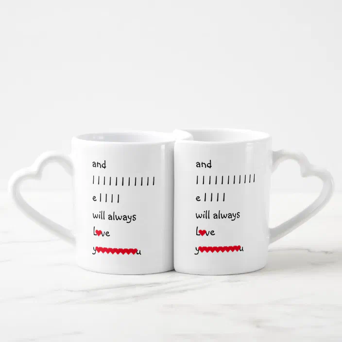 His Hers Funny Valentines Anniversary Wedding Day Gift for Husband Wife Bride Groom 11oz Couples Coffee Mug Set by Funchious