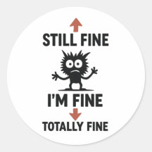 Funny “I’m Fine” Arrows Cartoon T-Shirt