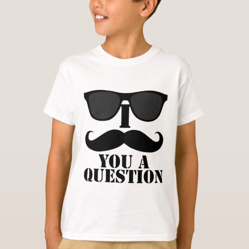 Funny I Moustache You A Question Black Sunglasses T_Shirt