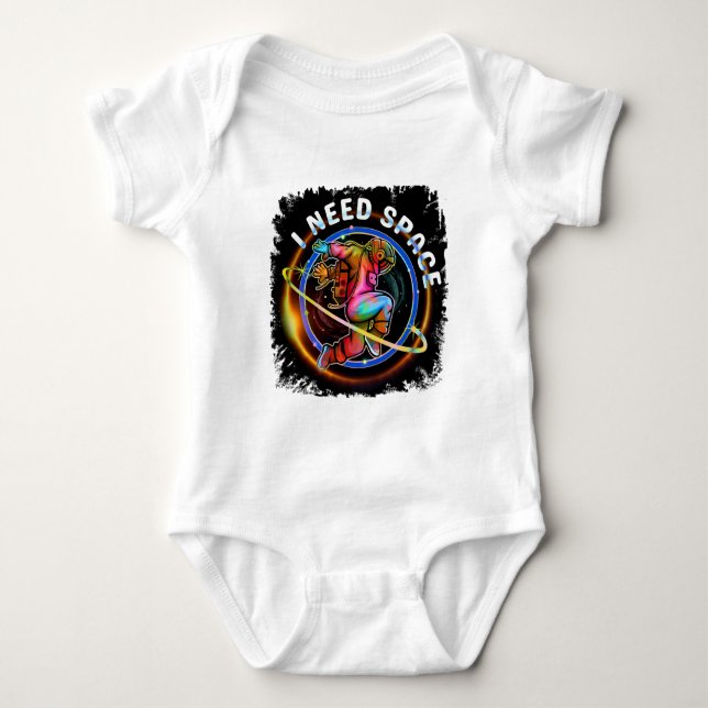 FUNNY I NEED SPACE ASTRONAUT GALAXY BABY BODYSUIT (Front)