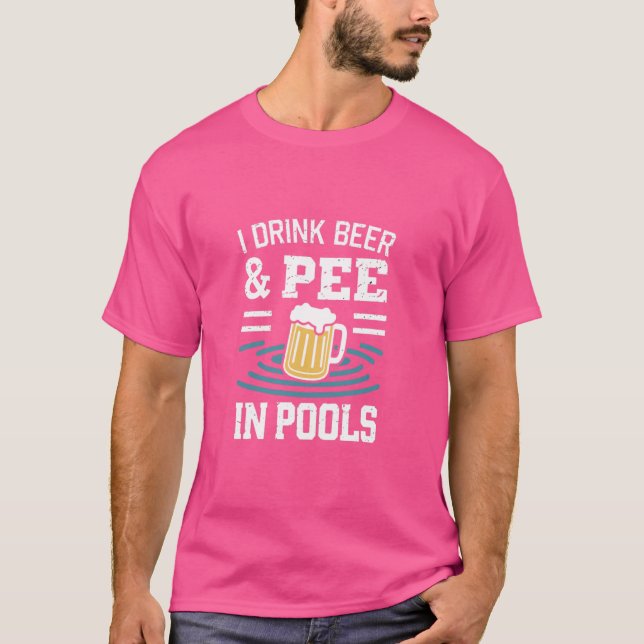 Funny I Pee In Public Pools Swimming Party Peeing  T-Shirt (Front)