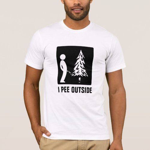 Funny I Pee Outside Toilet Outdoor Camping Funny T_Shirt