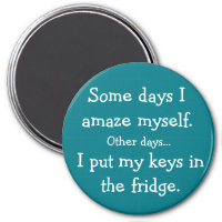 Funny I Put My Keys in the Fridge Round Magnet