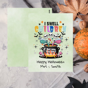 Funny I Smell Children English Teacher Halloween Postcard