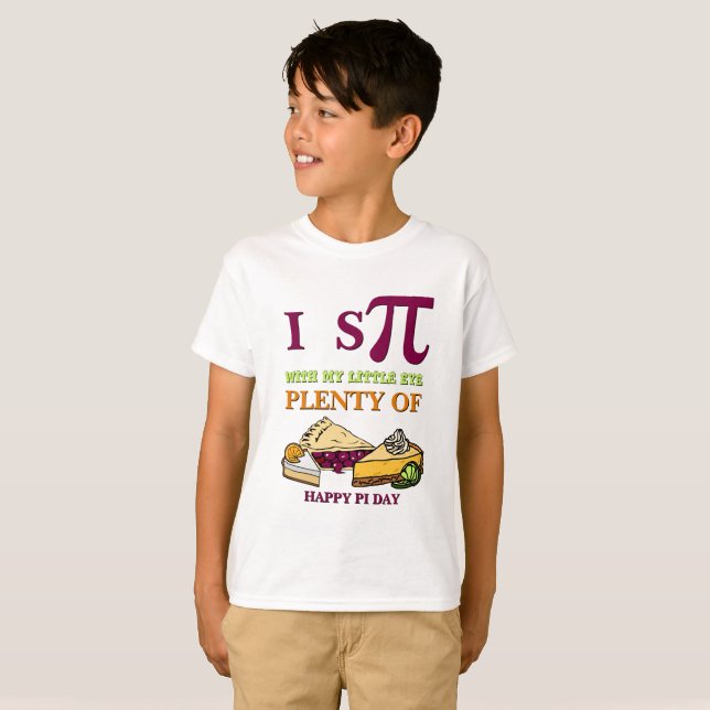 Funny I SPY PLENTY OF PIE Happy Pi Day Kids T-Shirt (Front Full)