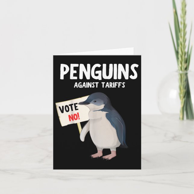 Funny I Stand With The Penguins, Penguins Against  Card (Front)