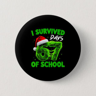 Funny I Survived 67 Days Of School Christmas Kids  Button