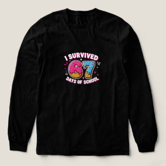 Funny I Survived 67 Days of School - Donut Tri-Blend Shirt
