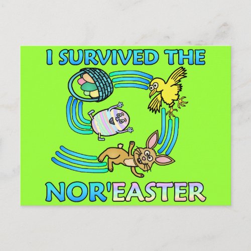 Funny I Survived the NorEaster Holiday Postcard