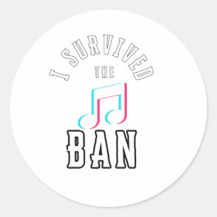 Funny I survived the  social media ban 2025 Classic Round Sticker