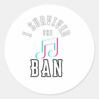 Funny I survived the  social media ban 2025 Classic Round Sticker