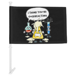Funny I Think You're Overreacting Science Laborato Car Flag