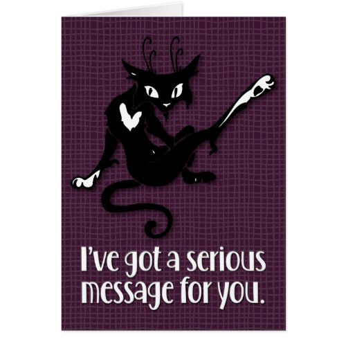 Funny Ive Got a Serious Message Cat_Lover Card
