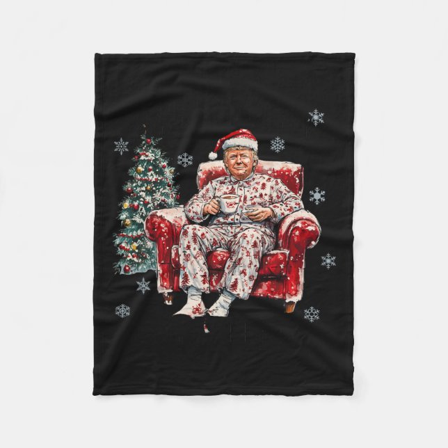 Funny I Will Be Home For Christmas Humorous Trump  Fleece Blanket (Front)