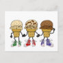 Funny Ice Cream Cone Cartoon Characters Postcard