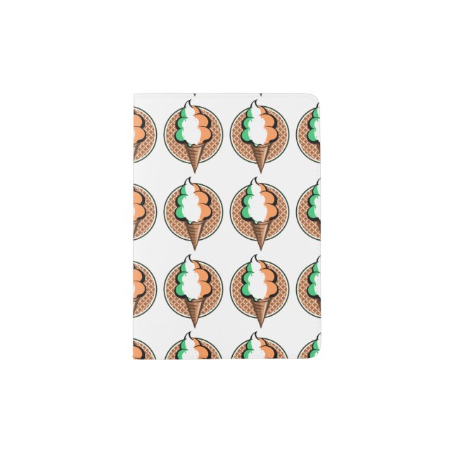 Funny ice cream Irish flag Passport Holder (Front)