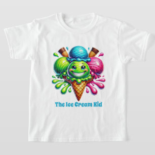 Funny ice cream kid add text T-Shirt