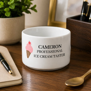 Funny Ice Cream Lovers Humor Design Personalized B Bowl