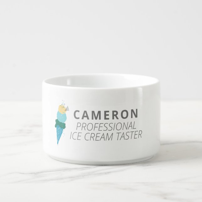 Funny Ice Cream Lovers Humor Design Personalized Bowl (Center)