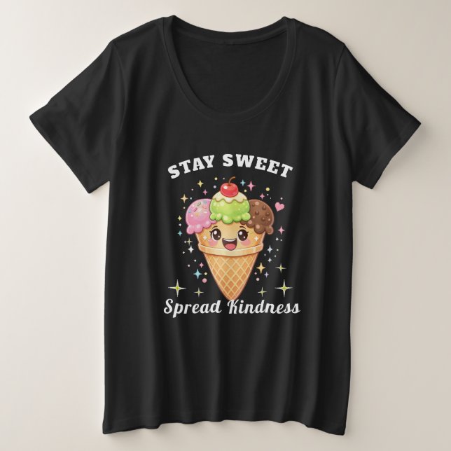 funny ice cream plus size T-Shirt (Design Front)