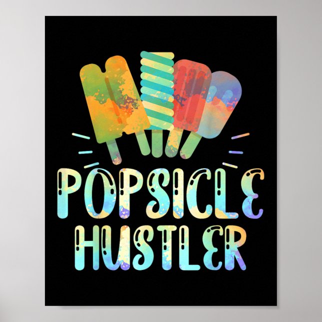 Funny Ice Cream Retro 80s Summer Popsicle Hustler  Poster (Front)