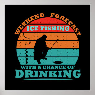 Funny Ice Fishing Poster