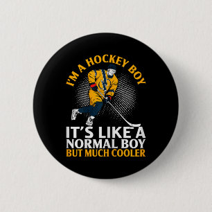 Funny Ice Hockey Apparel For Hockey Player Goalie  Button