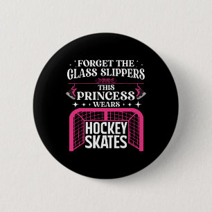 Funny Ice Hockey Art For Women Girls Ice Hockey Pl Button
