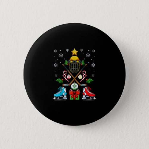 Funny Ice Hockey Christmas Ornament Tree Xmas Boys Button