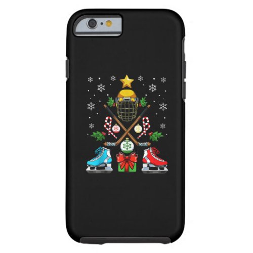 Funny Ice Hockey Christmas Ornament Tree Xmas Boys Tough iPhone 6 Case