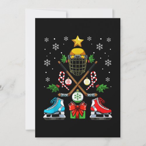 Funny Ice Hockey Christmas Ornament Tree Xmas Boys Holiday Card