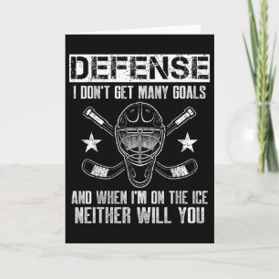 Funny Ice Hockey Defenseman Goalkeeper Quote Card